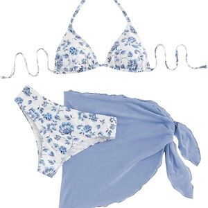 Blue floral bikini